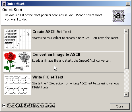 select the Image2Ascii converter